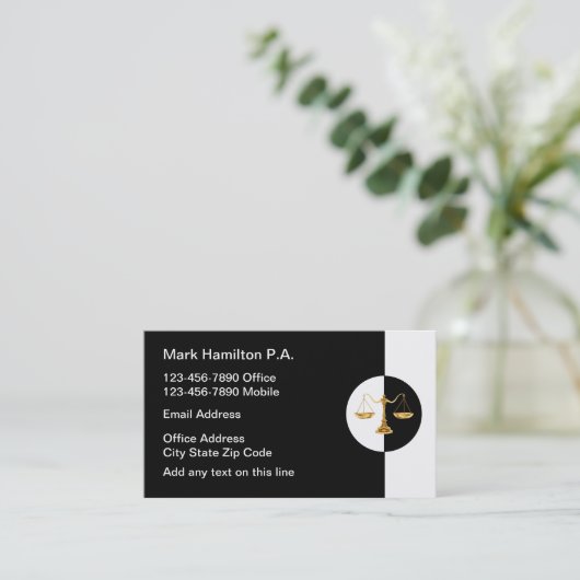Visitekaartjes van Classy Law Scale Attorney (Staand voorkant)