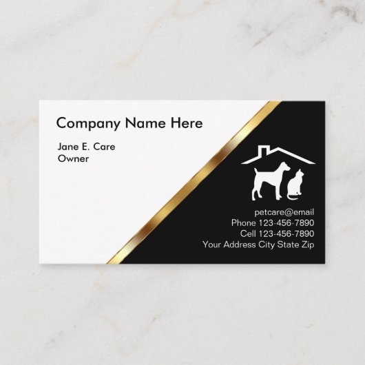 Visitekaartjes van Classy Pet (Voorkant)