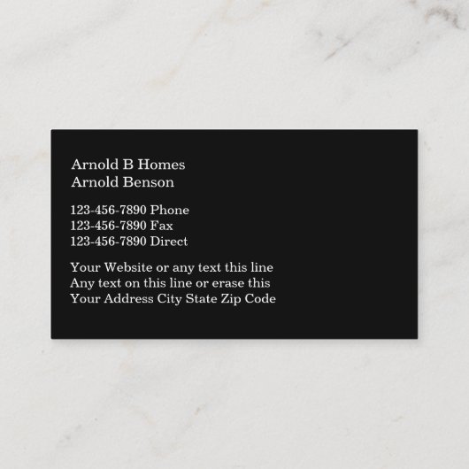 Visitekaartjes van Classy Realtor (Achterkant)