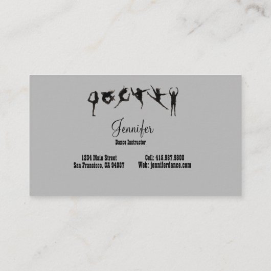 Visitekaartjes van Cool Dance Instructor (Achterkant)