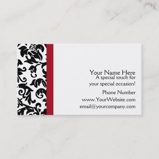 Visitekaartjes van Damask Wedding Planner (Voorkant)