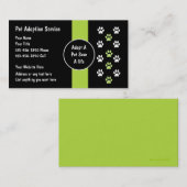 Visitekaartjes van de adoptiedienst voor gezelscha (Voorkant / Achterkant)