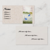 Visitekaartjes van de Aziatische blauwe Waterverf (Voorkant / Achterkant)