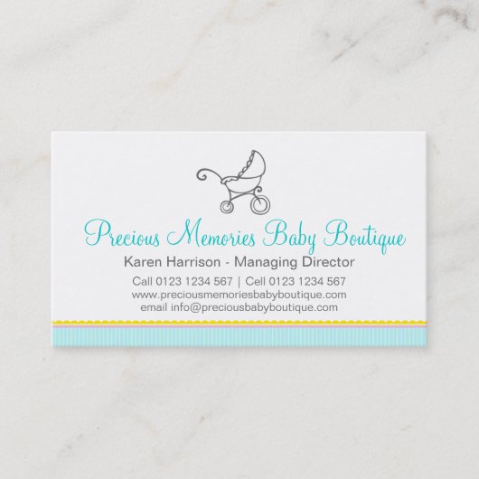 Visitekaartjes van de baby boutique baby (Voorkant)