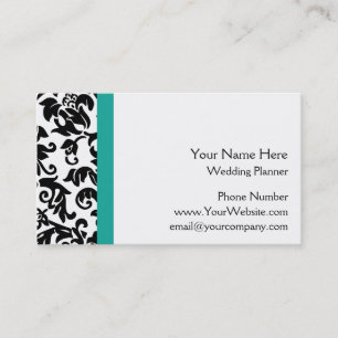 Visitekaartjes van de Black Damask Wedding Planner