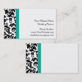 Visitekaartjes van de Black Damask Wedding Planner (Voorkant / Achterkant)