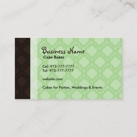 Visitekaartjes van de Cake Baker (Achterkant)