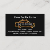 Visitekaartjes van de Classy Taxi Car Service (Voorkant)