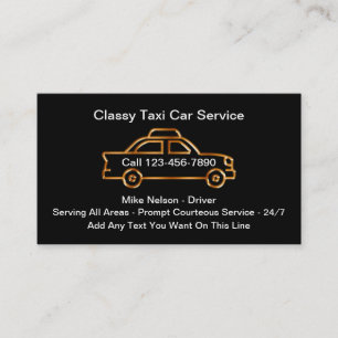 Visitekaartjes van de Classy Taxi Car Service