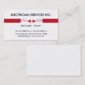 Visitekaartjes van de Dienst van de elektricien (Voorkant / Achterkant)