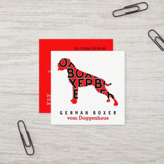 Visitekaartjes van de Duitse Boxer (Voorkant / Achterkant in situ)
