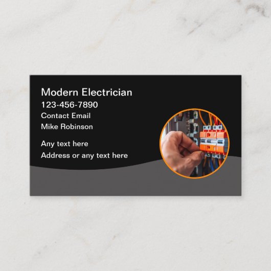 Visitekaartjes van de elektrotechnicus Unieke (Voorkant)