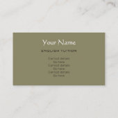 Visitekaartjes van de Engelse Tutor Shakespeare (Achterkant)