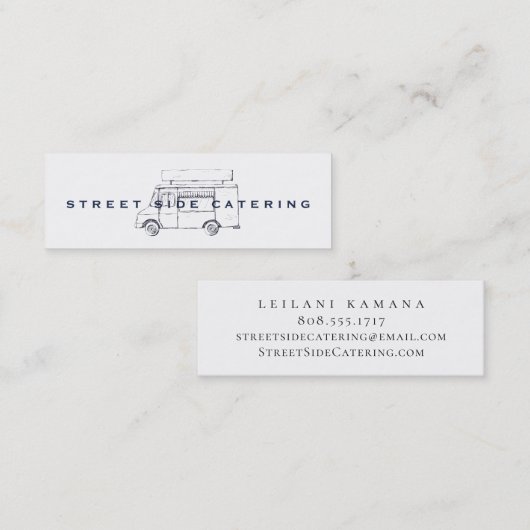 Visitekaartjes van de Food Truck Mini (Voorkant / Achterkant)