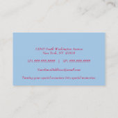 Visitekaartjes van de gebeurtenisplanner van lucht (Achterkant)