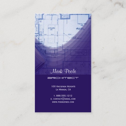 Visitekaartjes van de Indigoblauwe architect (Achterkant)