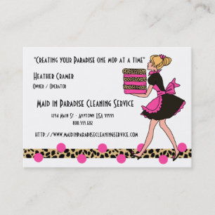 Visitekaartjes van de Leopard Print Cleaning Servi