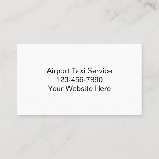 Visitekaartjes van de luchthaventaxidienst (Achterkant)