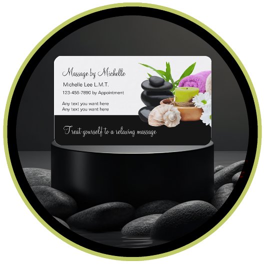Visitekaartjes van de Massageservice Classy