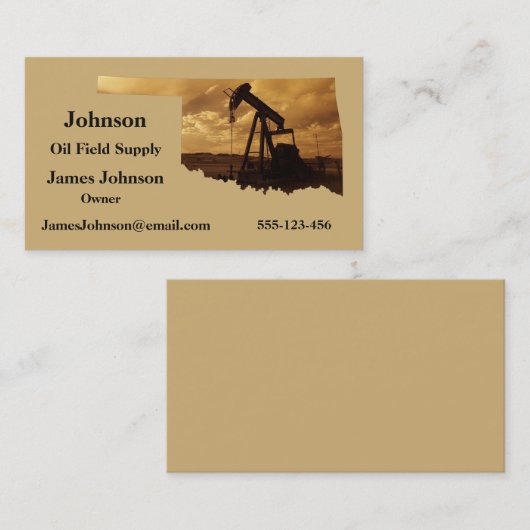 Visitekaartjes van de olie- en gasindustrie pomp J (Voorkant / Achterkant)