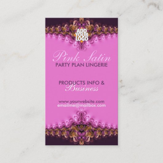 Visitekaartjes van de Partij voor de Roze Satin La (Voorkant)