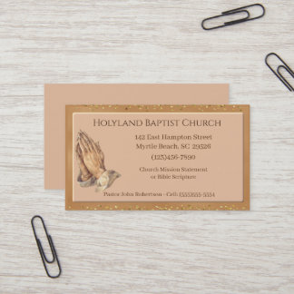 Visitekaartjes van de Praying Hands Church Geperso