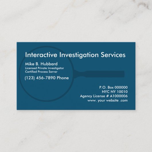 Visitekaartjes van de processerver van het privé O (Voorkant)