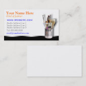 Visitekaartjes van de profielkaart van de kunstena (Voorkant / Achterkant)