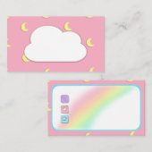 Visitekaartjes van de Rainbow Kawaii Cute Pastel (Voorkant / Achterkant)