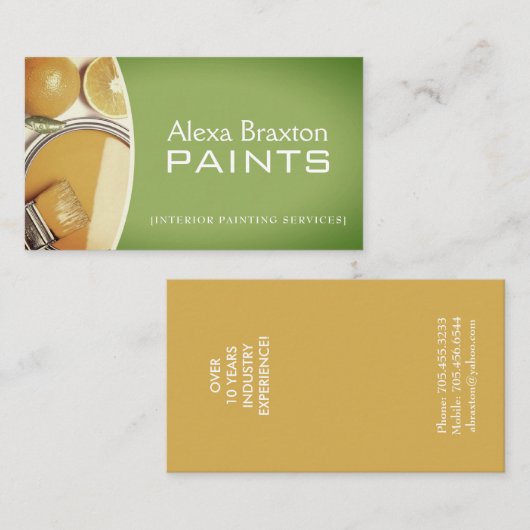 Visitekaartjes van de schilder van het Groene en G (Voorkant / Achterkant)