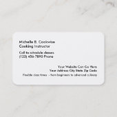 Visitekaartjes van de School voor het Koken van de (Achterkant)