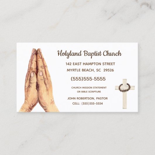 Visitekaartjes van de Witte Kruiskerk bidden (Voorkant)