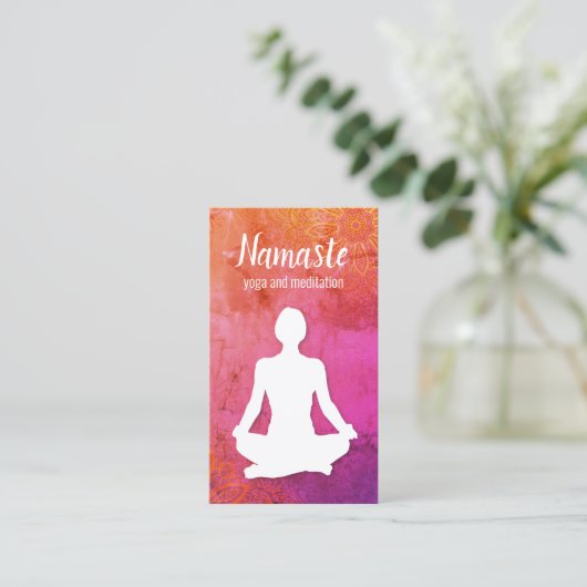 Visitekaartjes van de Yoga- en Meditation Instruct (Staand voorkant)