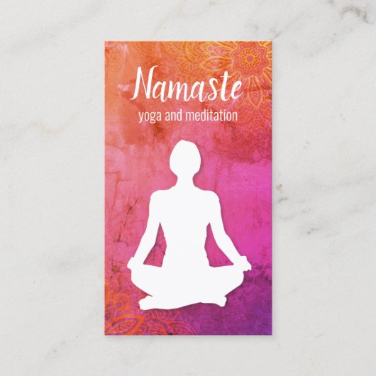 Visitekaartjes van de Yoga- en Meditation Instruct (Voorkant)