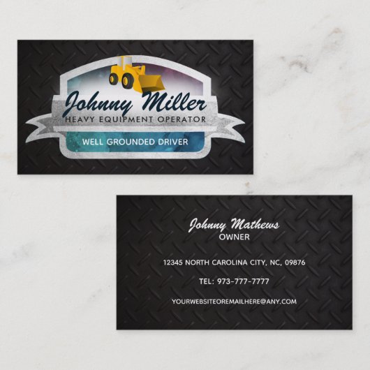 Visitekaartjes van de zware machinist (Voorkant / Achterkant)