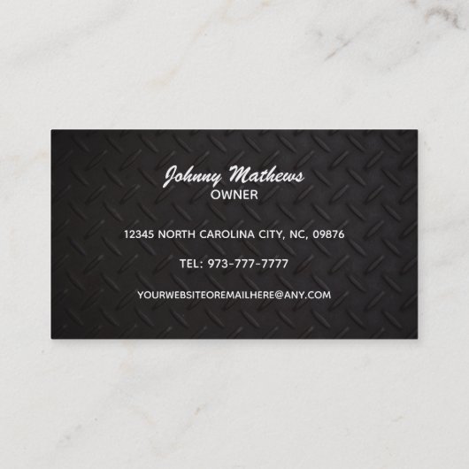 Visitekaartjes van de zware machinist (Achterkant)