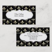 Visitekaartjes van de zwarte en goudvloour de Lis (Voorkant / Achterkant)