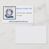Visitekaartjes van Delaware Poultry Club (Voorkant / Achterkant)