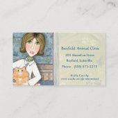 Visitekaartjes van dierenartsen en Ginger Persian  (Achterkant)