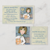 Visitekaartjes van dierenartsen en Ginger Persian  (Voorkant / Achterkant)