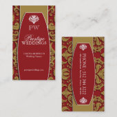 Visitekaartjes van Elegant Damask Wedding Planner (Voorkant / Achterkant)