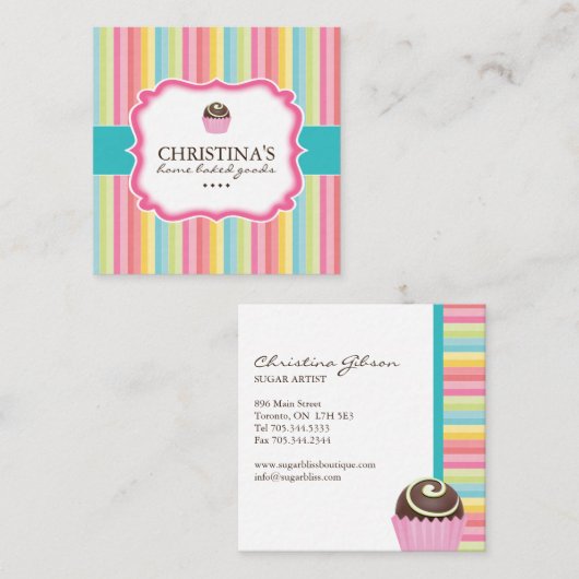 Visitekaartjes van flessenband (Voorkant / Achterkant)