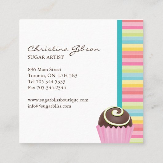 Visitekaartjes van flessenband (Achterkant)