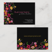 Visitekaartjes van flitsbloemen (Voorkant / Achterkant)