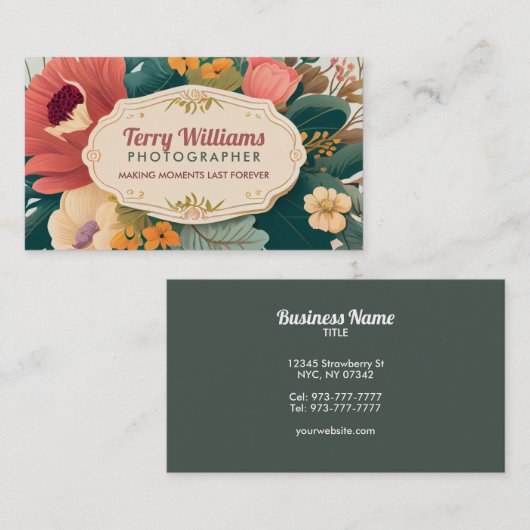 Visitekaartjes van Floral (Voorkant / Achterkant)