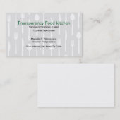 Visitekaartjes van Food Kitchen (Voorkant / Achterkant)