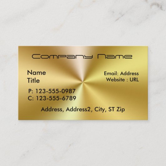 Visitekaartjes van geborsteld goud (Voorkant)