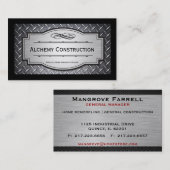 Visitekaartjes van geborsteld metaal en diamantroo (Voorkant / Achterkant)