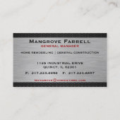 Visitekaartjes van geborsteld metaal en diamantroo (Achterkant)