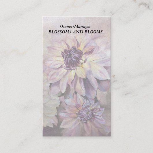  VISITEKAARTJES VAN GEEL EN PAARS DAHLIA (Voorkant)